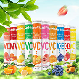 Las frutas sanas condimentan las tabletas solubles 250mg 500mg 1000mg de la vitamina C