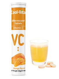 Tabletas de la vitamina C 100mg del sabor del mango, tabletas alimenticias de la solubilidad de la vitamina C