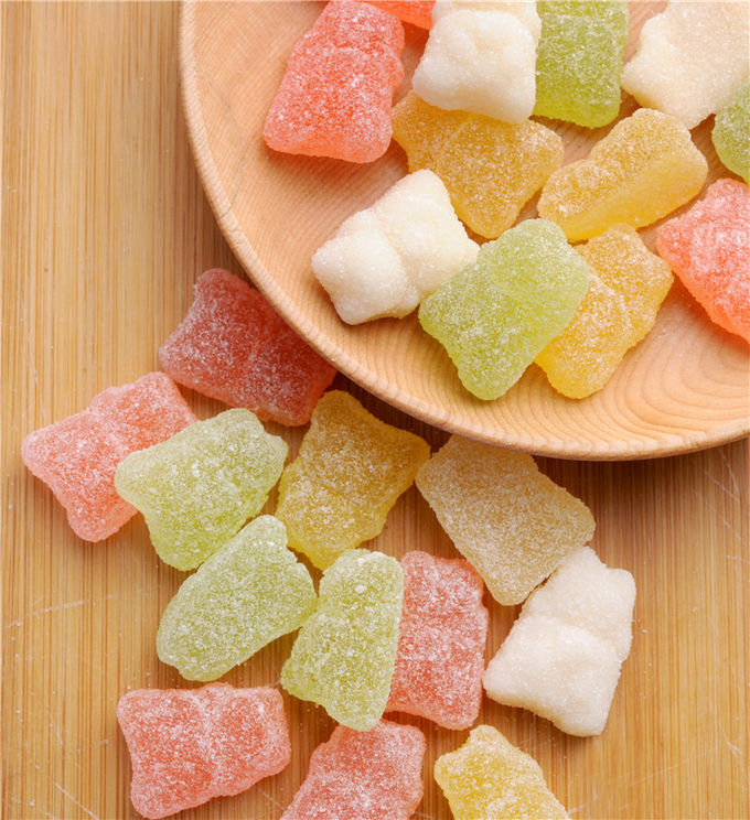 Multivitamin vegetariano Gummies de la capa del azúcar con el bolso envuelto individuo