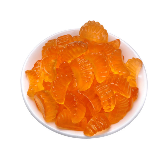 Bocados de oro formados fruta de la fruta de la pectina de la vitamina C del caramelo gomoso anaranjado de la pectina